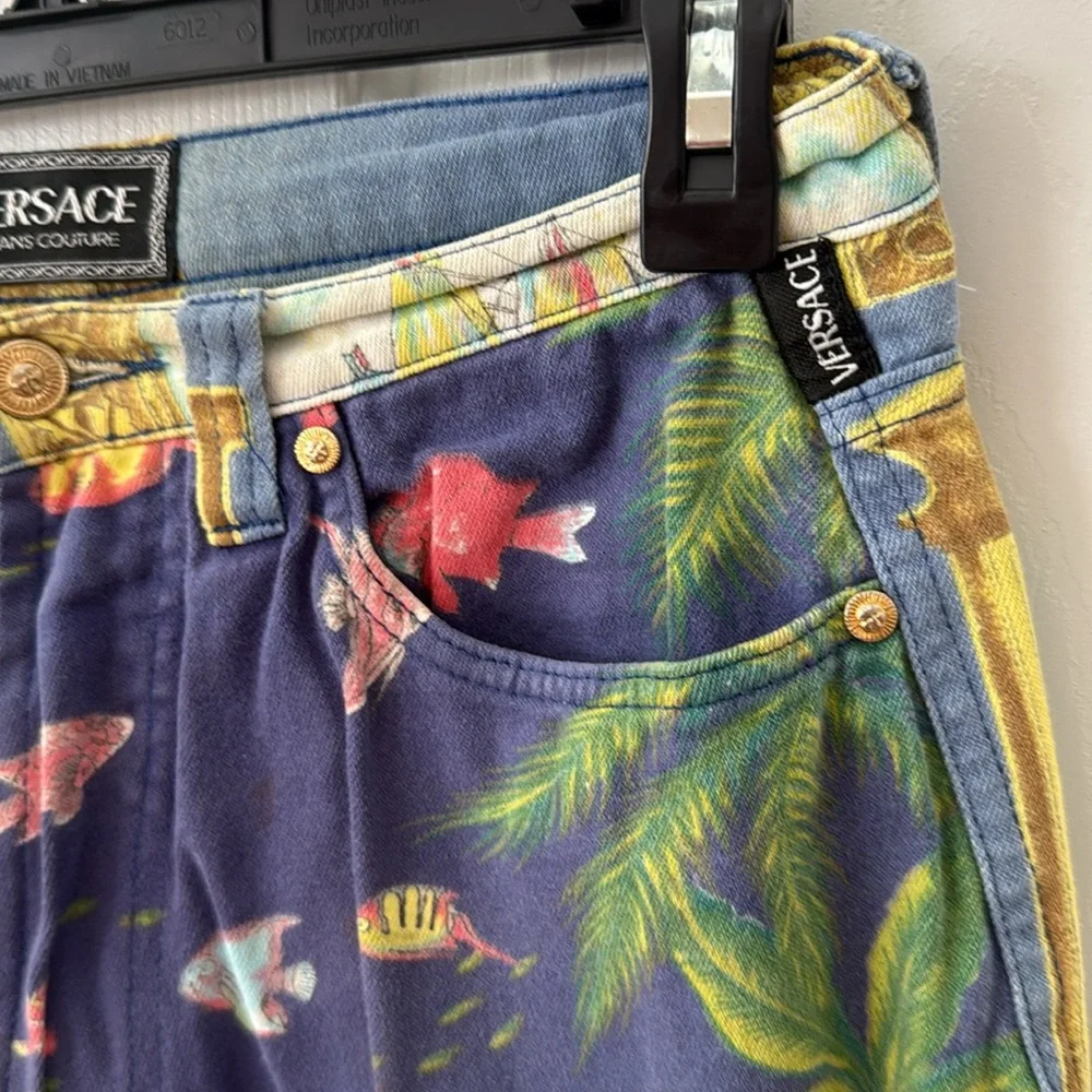 Versace Jeans Couture Tropical Print Jeans vintage - Picture 3 of 11